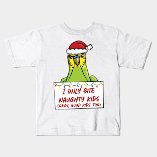 Only Bite Naughty Kids Male Green Budgie Kids T-Shirt